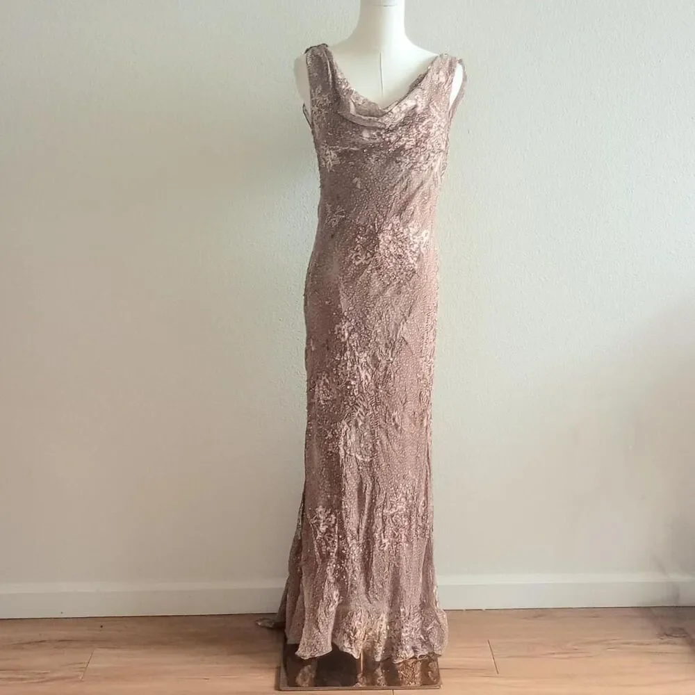 Y2k Silky Floral Beaded Fairy Grunge Dress | Color: Brown | Size: M | Cinnabunroll22's Closet Y2k Silky Floral Beaded Fairy Grunge Dress | Color: Brown | Size: M | Cinnabunroll22's Closet